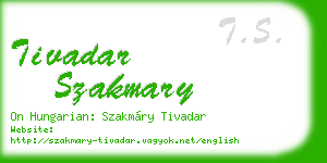 tivadar szakmary business card